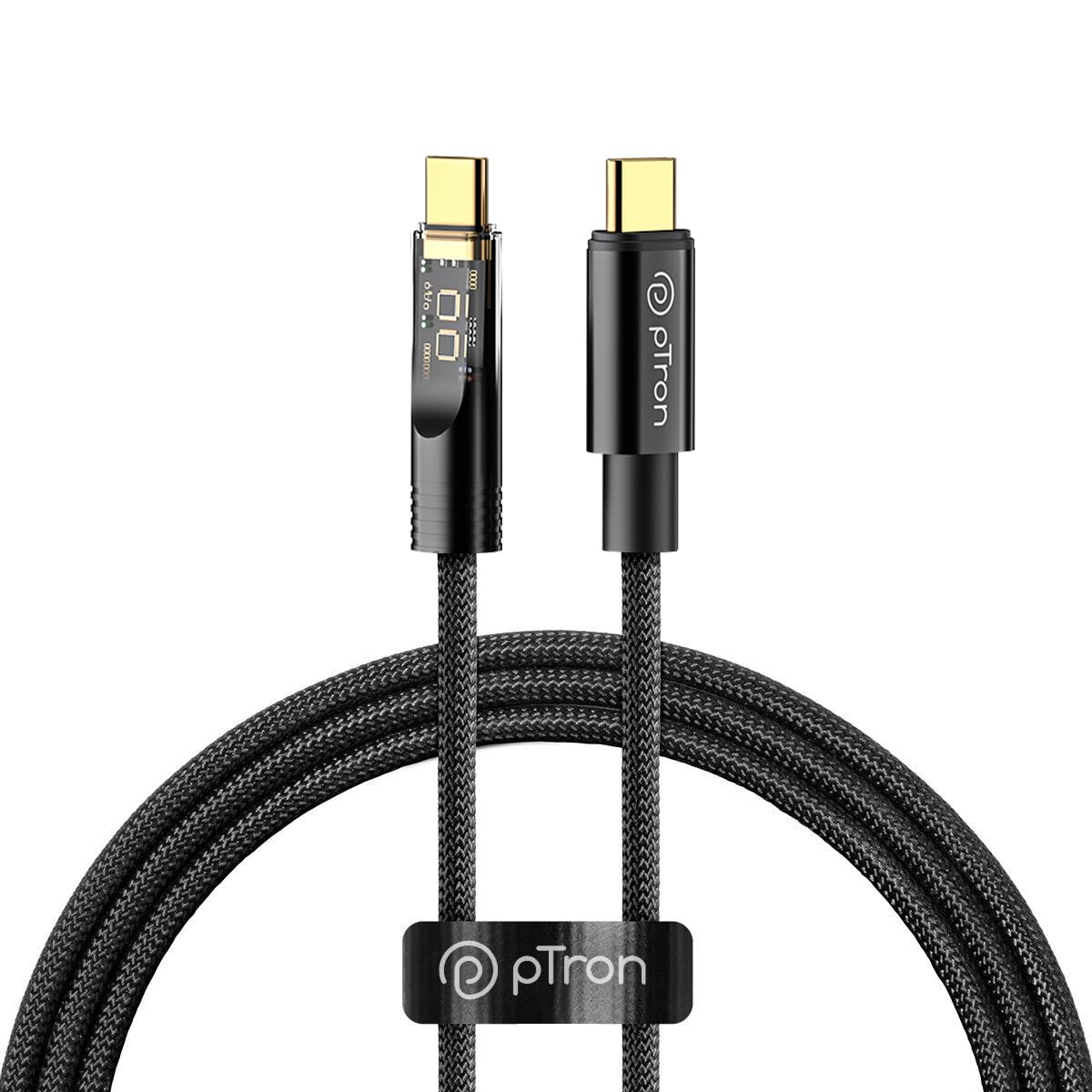 pTron Solero 80W Type-C to Type-C Fast Charging USB Cable Unbreakable Nylon Braid - 0