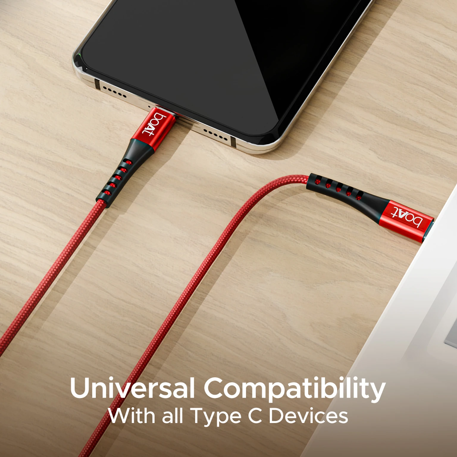 boAt Type-C C600 Tangle-Free, Sturdy w/100W/5A Fast Charging Cable & 10Gbps Data Transmission - 1