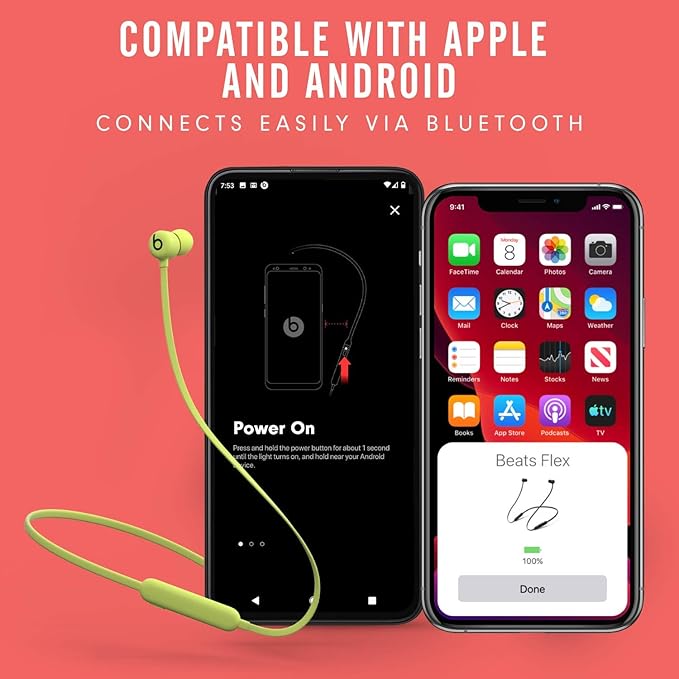 Beats Apple Flex Wireless Earphones W1 Headphone Chip, Magnetic Earbuds - 2
