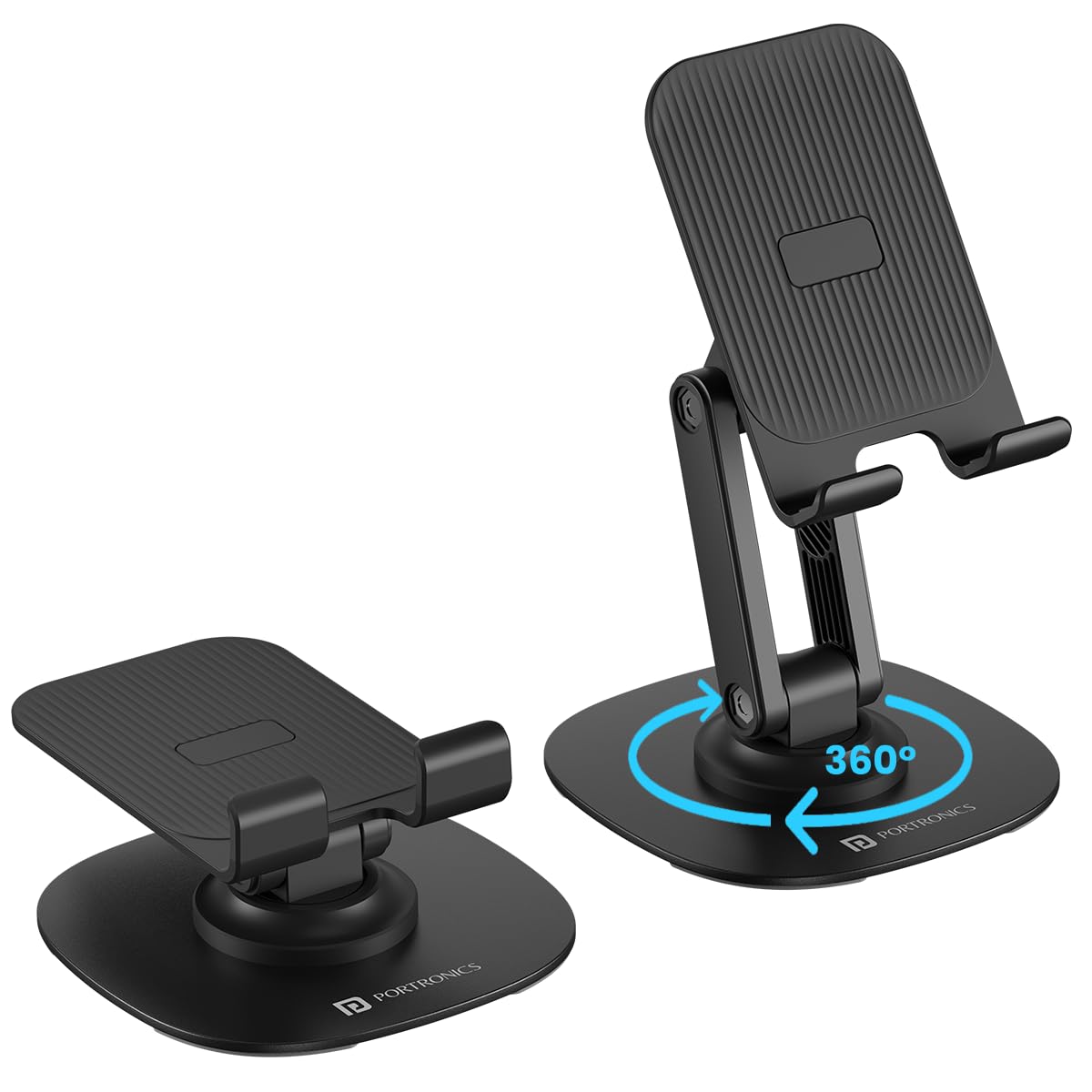 Portronics Mobot III 360° Rotatable & Foldable Mobile Phone Holder With Stable Metallic base,Adjustable - 0