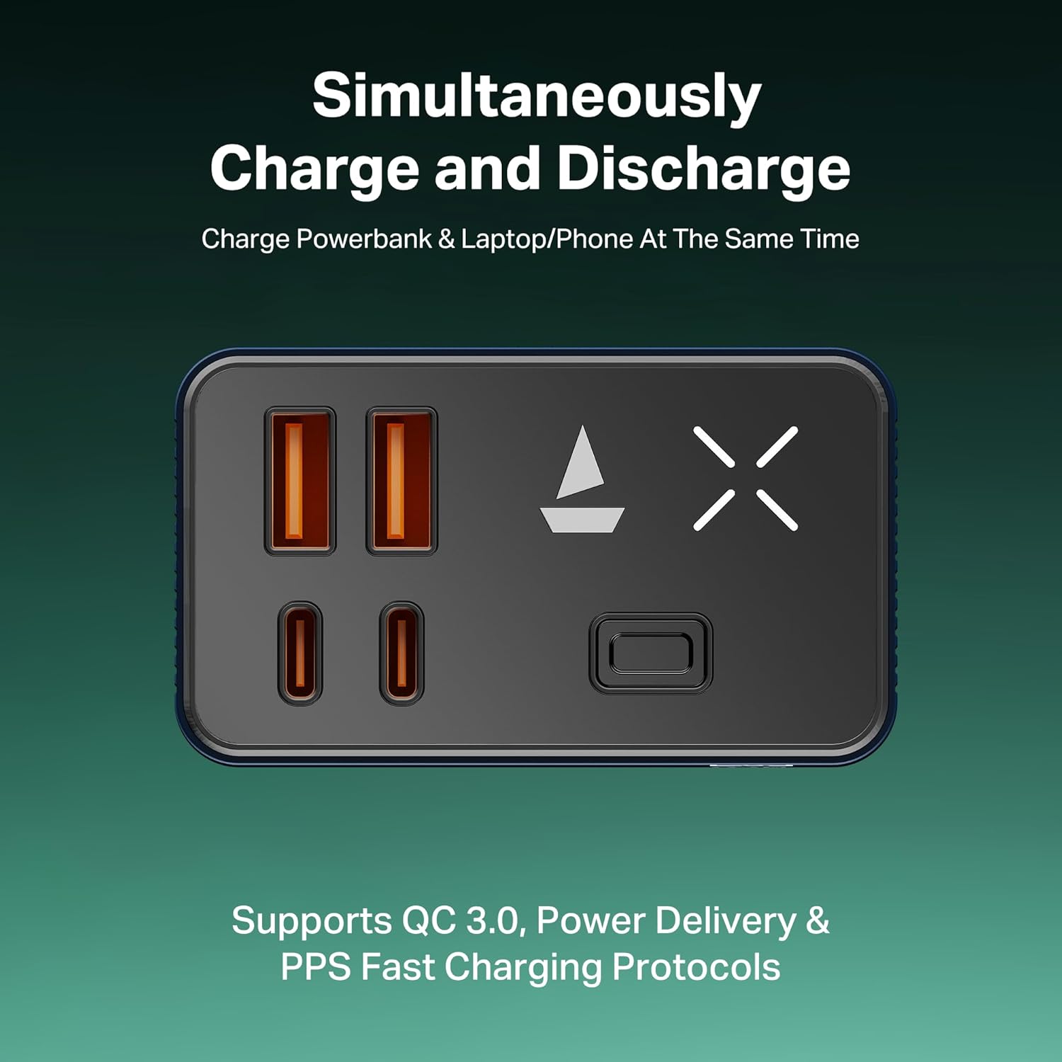 Boat EnergyShroom PB665 Turbo X, 30000mAh Laptop Powerbank w/ 65W Turbo Fast Charging - 1