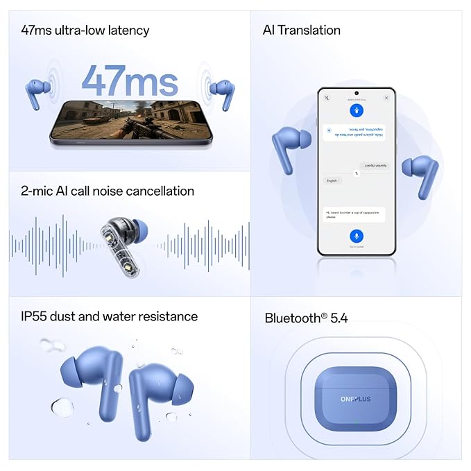 OnePlus Nord Buds 3r TWS Earbud, 10min charge for 8hr Music, 3D Audio, 2-mic call Bluetooth - 2