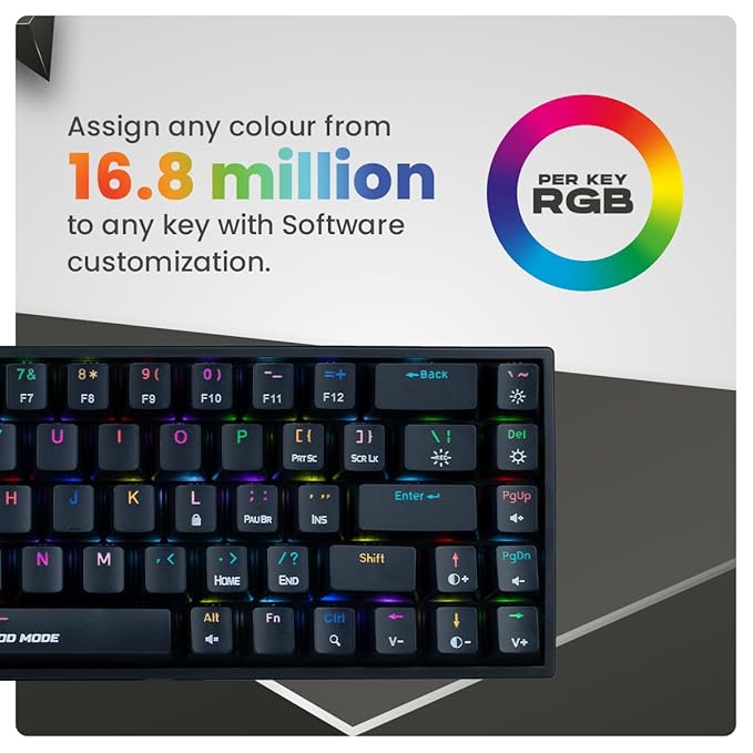 Cosmic Byte CB-GK-23 Artemis 68Key Per Key RGB Wired Mechanical Keyboard with Outemu Blue Switches and Software - 3