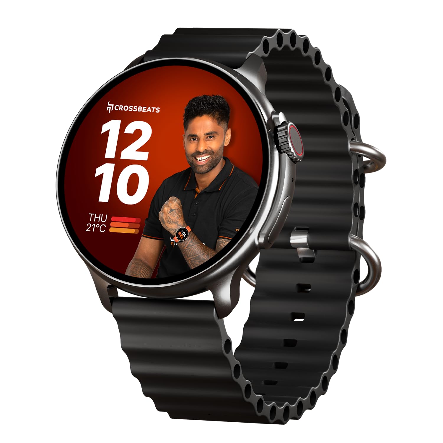 CrossBeats Aura Round 1.46" Super AMOLED Smart Watch, Always On, Advanced AI ENC Bluetooth Calling - 0