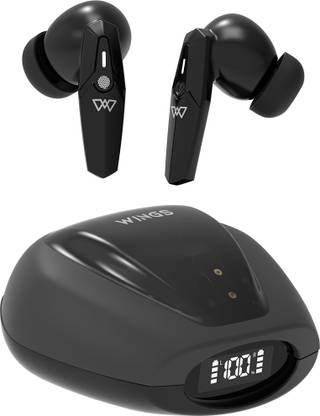 WINGS Phantom 410 Wireless Earbuds with Digital Battery Indicator & 70 Hrs Playtime Bluetooth Gaming Headset - 0