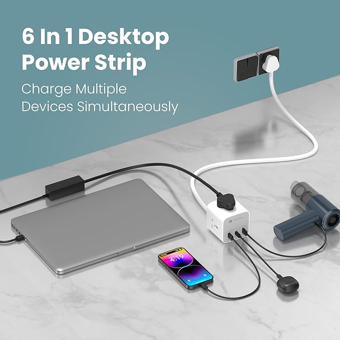Portronics 20W Volt 20 High Speed Smart Desktop Charger with 3M Copper Cable, Type C PD Port - 2