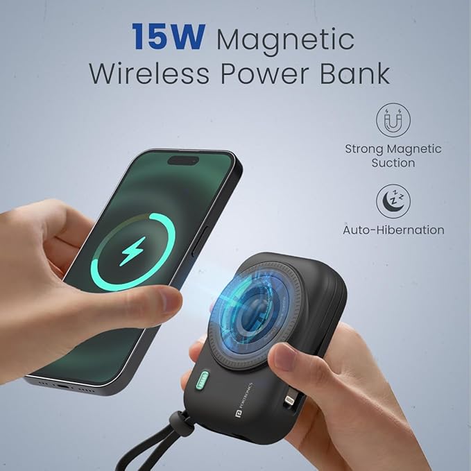 Portronics Power Shutter 10000mAh 15W Magnetic Wireless Fast Charging Powerbank - 2