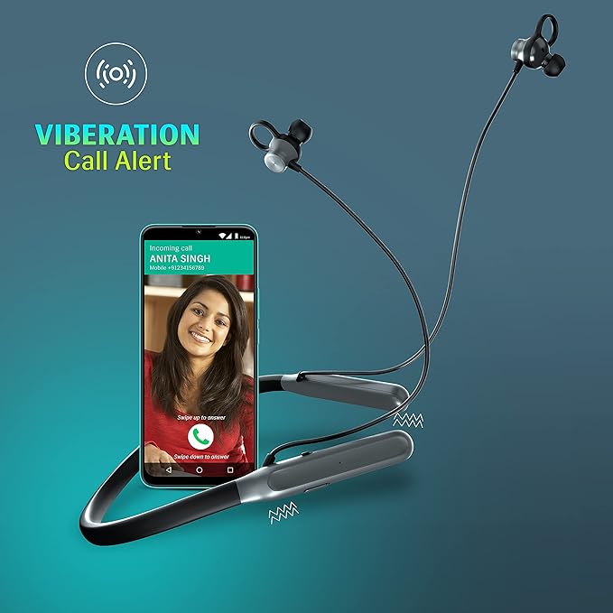 Probuds N1 Bluetooth Neckband with Mic Dual Connectivity for Thumping Bass|Probuds by Lava|30 Hours of Platime with 10m Range|Quick Charge (20 mins)|V - 2
