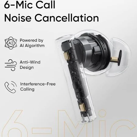 realme Buds Air 6 Tws in Ear Earbuds with 12.4 Mm Deep Bass Driver, 40 Hours Play Time, Fast Charge,50 Db Anc,Lhdc 5.0, 55 Ms Low Latency - 2