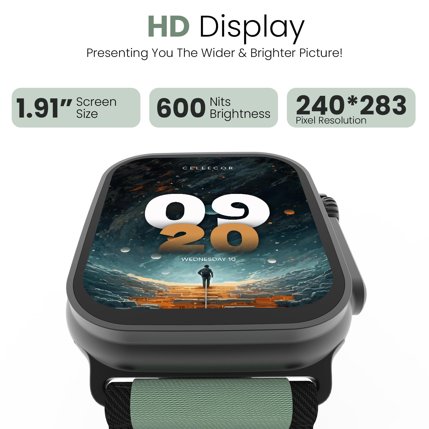 CELLECOR M4 Rush 1.91” HD Display Smart Watch, Bluetooth Calling, Unlimited Watch Faces - 1