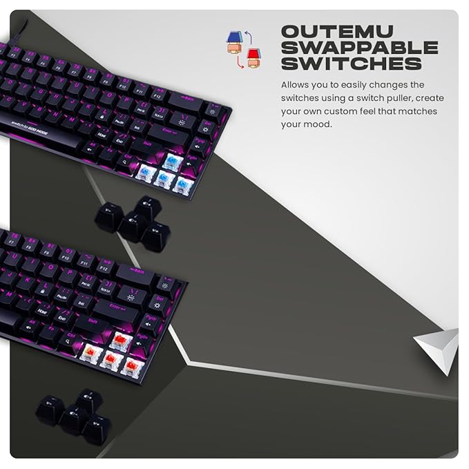 Cosmic Byte CB-GK-23 Artemis 68Key Per Key RGB Wired Mechanical Keyboard with Outemu Blue Switches and Software - 2