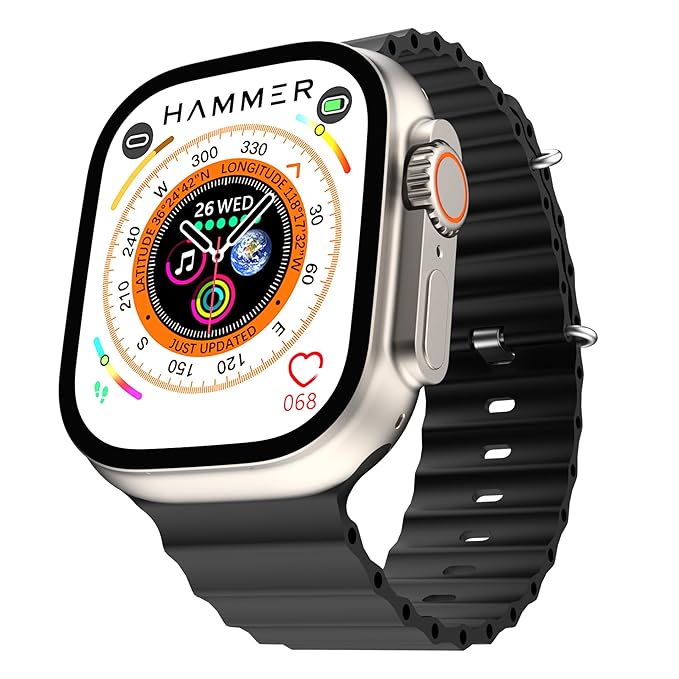 HAMMER Ultra Classic 2.01" 1 free Starp Always on Display, Bluetooth Calling , Wireless Charging - 0