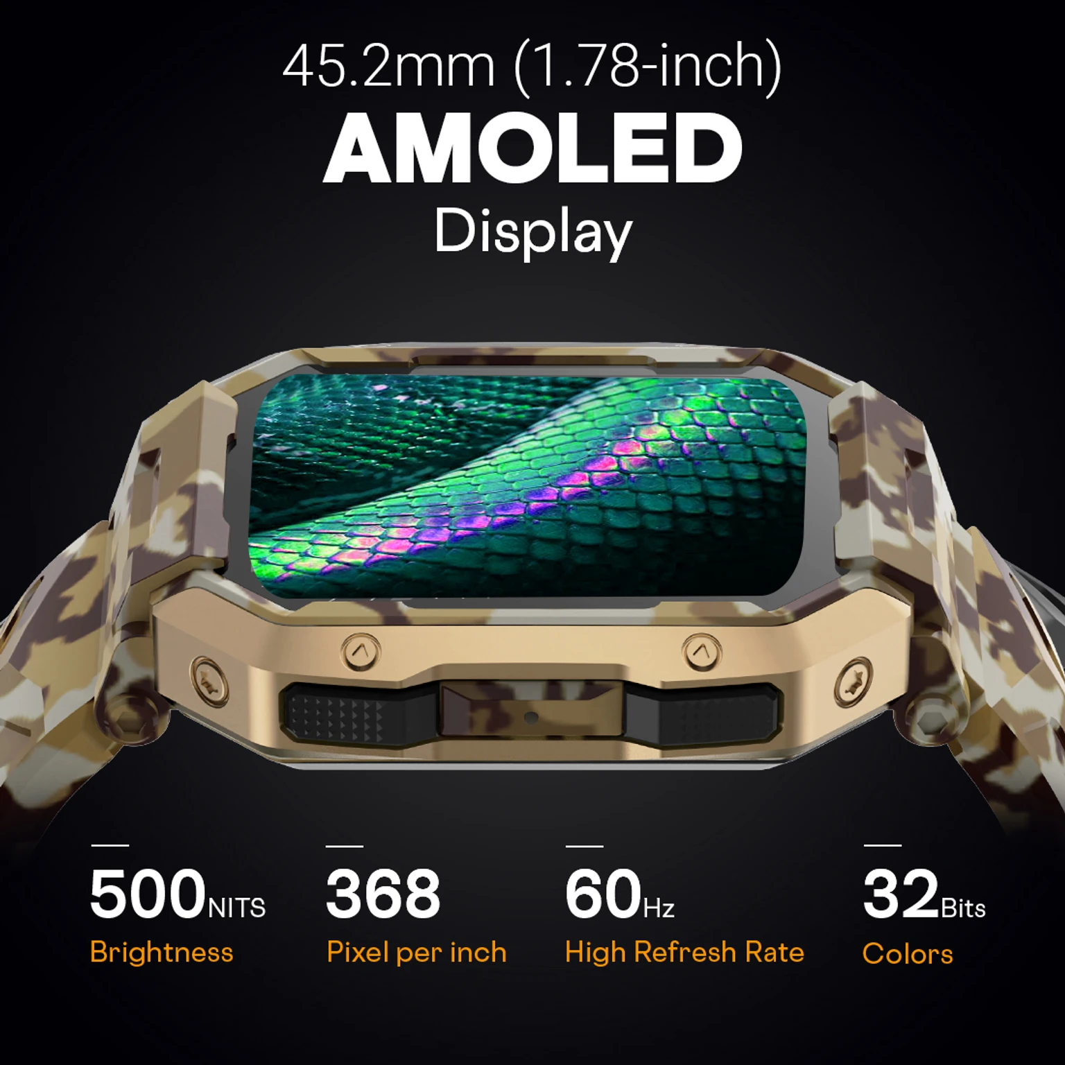 Fire-Boltt Cobra Smart Watch Always-On AMOLED Display, Army Grade Strong Build, Bluetooth Calling - 2