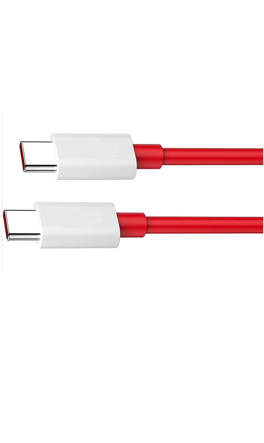 OnePlus Warp Charge Type-C To Type-C Cable 100Cm, Compatible With Smartphone, Red,White Total - 0