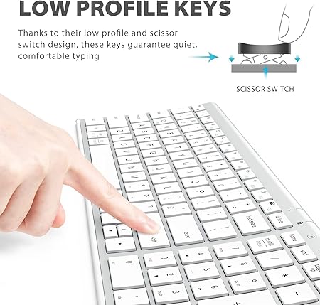 iClever Wireless Keyboard & Mouse Combo GK03-2.4G Portable Wireless Keyboard Mouse with Rechargeable Battery - 2