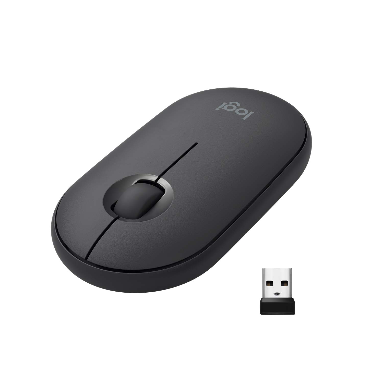Logitech Pebble M350 Wireless Mouse with Bluetooth or USB - Silent, Slim Computer Mouse with Quiet Click for Laptop, Notebook, PC and Mac - 0