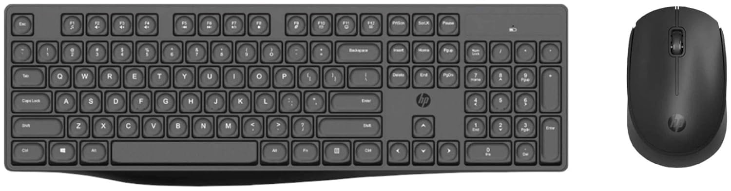 HP CS10 Wireless Multi-Device Keyboard and Mouse Combo,USB Plug and Play with 2.4 GHz Wireless Connection,800/1200/1600 Dpi/Long Battery Life, Black (7YA13PA) - 0