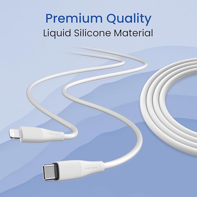 Portronics Silklink 20W Type-C to 8 Pin Fast charging Cable for Lightning - 2