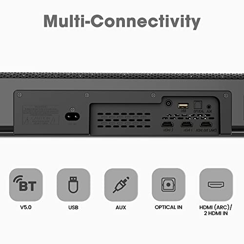 Zebronics Zeb-Juke BAR 3850 PRO Dolby Atmos soundbar with 170W RMS Output, 4K HDR passthrough Using Dual HDMI in Ports, HDMI ARC, Optical in - 4
