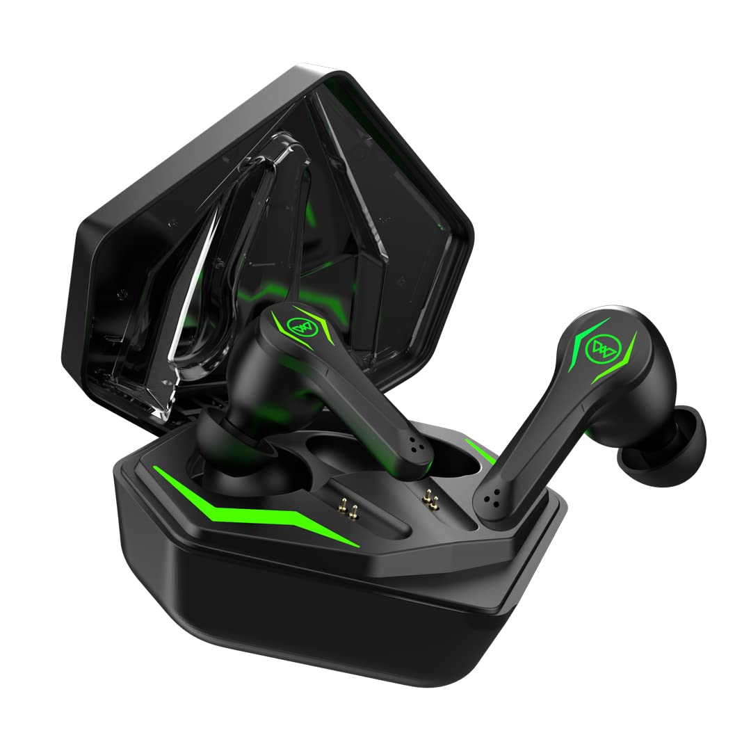 Wings Phantom Pro Wireless Earphones Earbuds with LED Battery Indicator, 50msLow Latency, Bluetooth 5.3, 40 Hours Playtime, MEMs Mic, IPX4 Resist, 12m - 0
