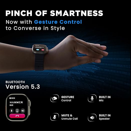 Hammer Active 2.0 Plus Bluetooth Calling Gesture Control Smartwatch - 2