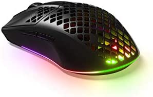 SteelSeries Aerox 3 Wireless - Super Light Gaming Mouse - 18,000 CPI TrueMove Air Optical Sensor - UWater Resistant Design - 200 Hour Battery Life, Black - 1