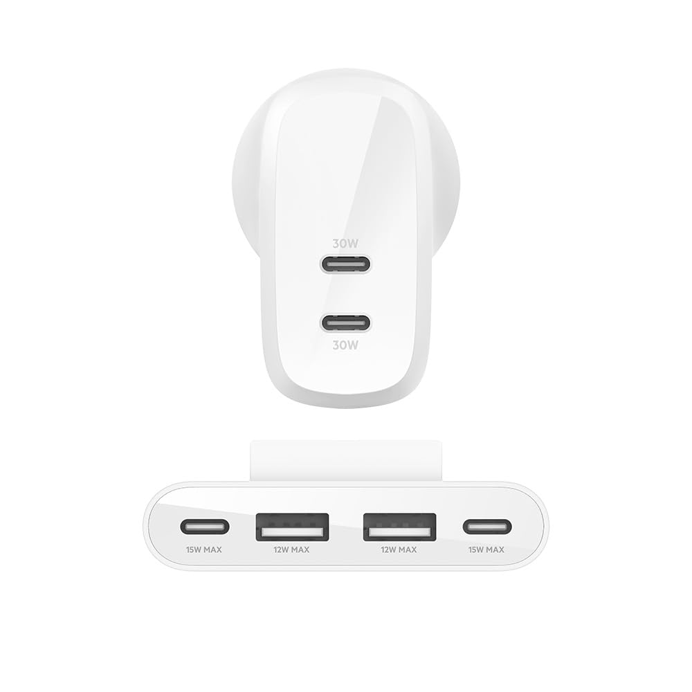Belkin BoostCharge Pro USB-C? Wall Charger with PPS 60W + 4-Port USB Power Extender - 0
