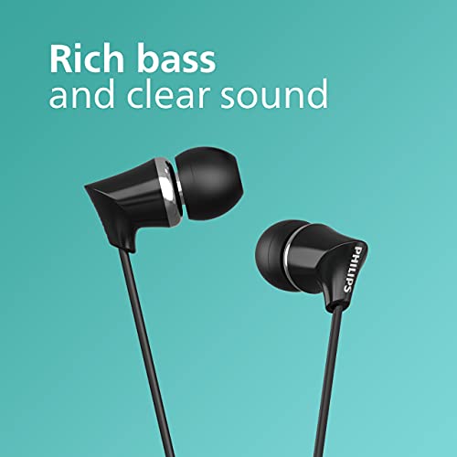 PHILIPS Audio TAE1136 Wired In Ear Earphones with Mic (Black) - 2