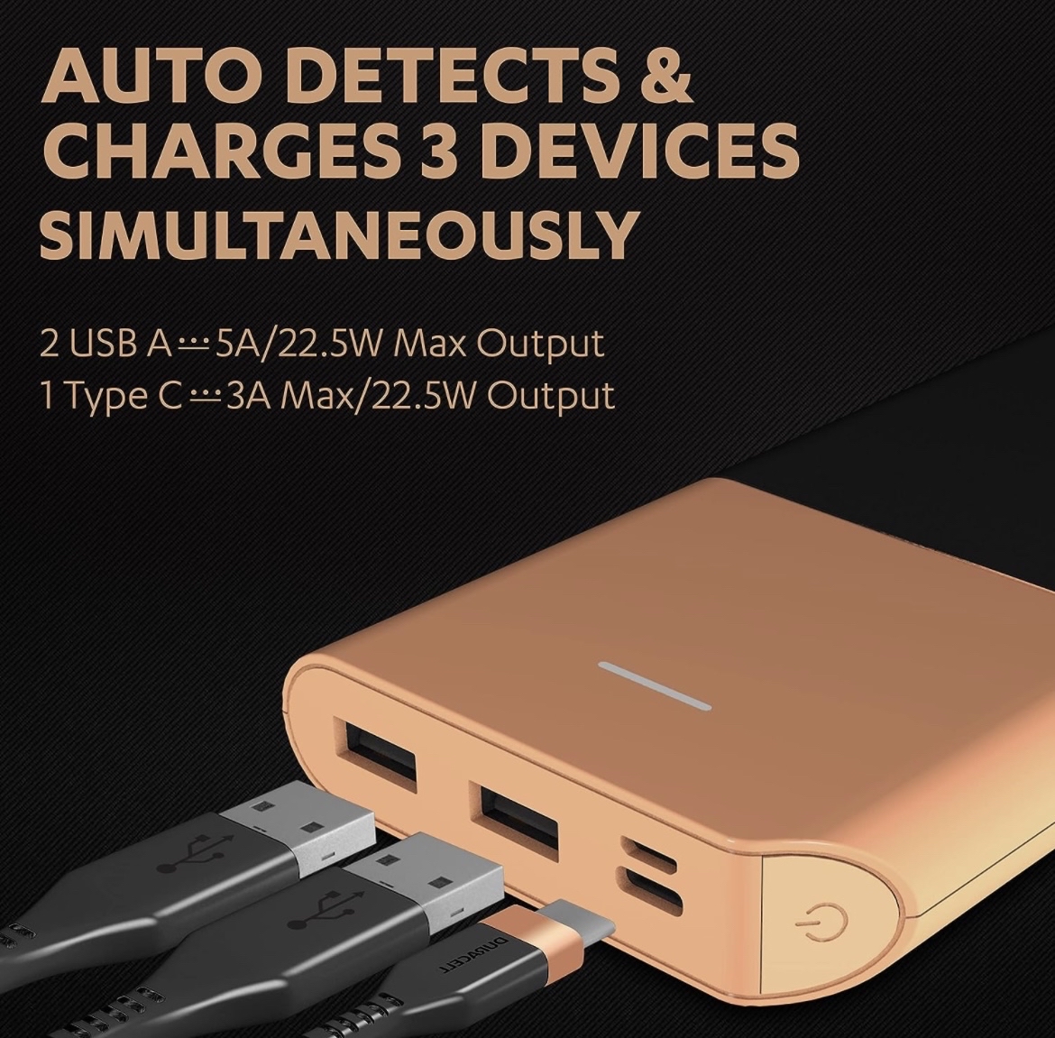 Duracell Power Bank 20000 mAh, Portable Charger, USB C/Micro USB Input, USB A/USB C Output, Fast Charge Technology, 22.5W Power Delivery for Smartphon - 2