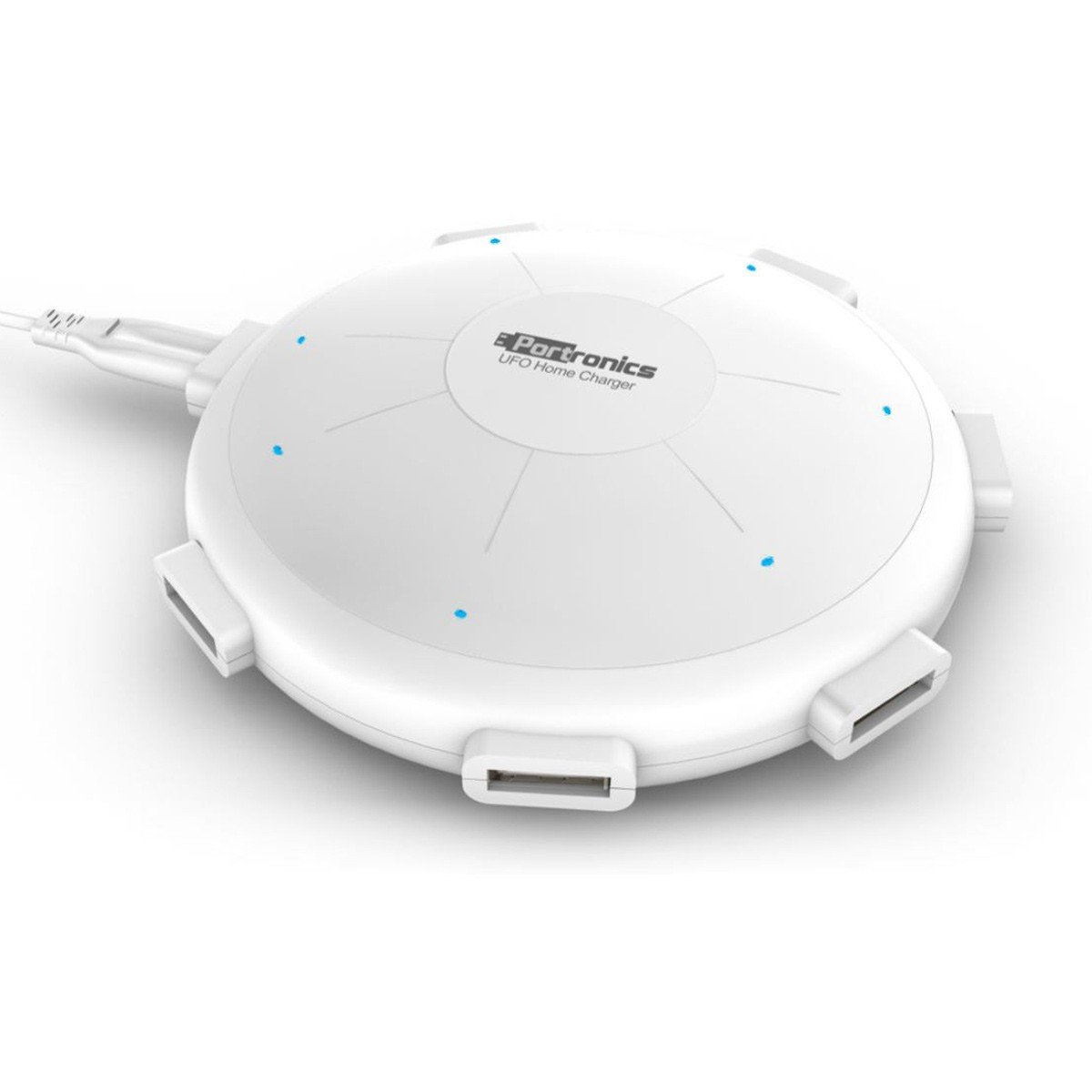 Portronics POR 343 UFO USB Home Charger 6 Ports 8A Charging Station for Smartphones and Tablets - White Total - 0