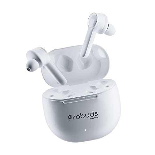 Lava Probuds 21 | Truly Wireless Bluetooth Buds with 45 hrs Playtime, 60mAh Bull Battery Buds | Type-C Fast Charging Earphones, T - 0