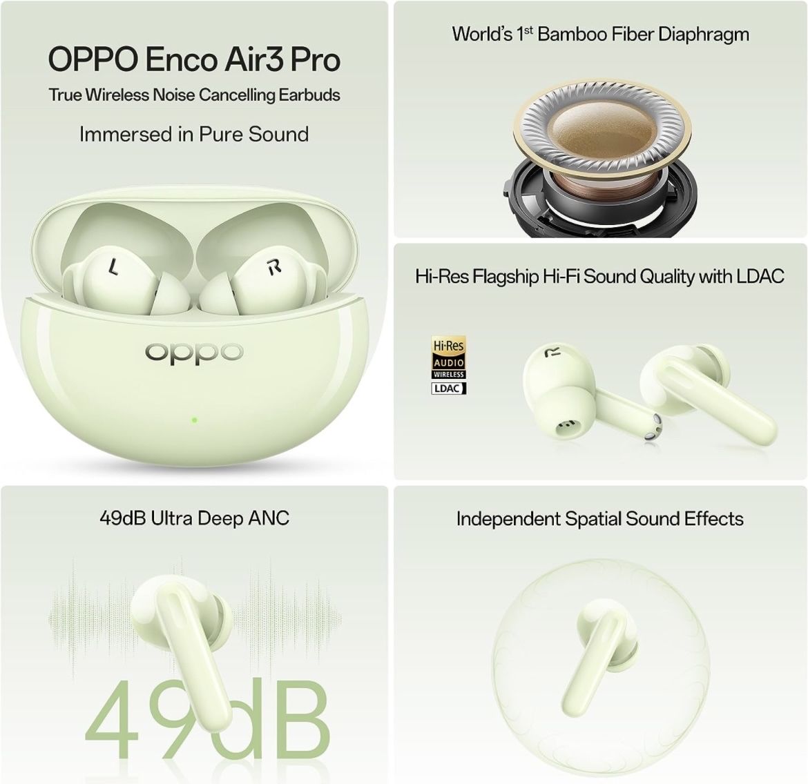 Oppo Enco Air3 Pro True Wireless in Ear Earbuds (seal pack) - 1