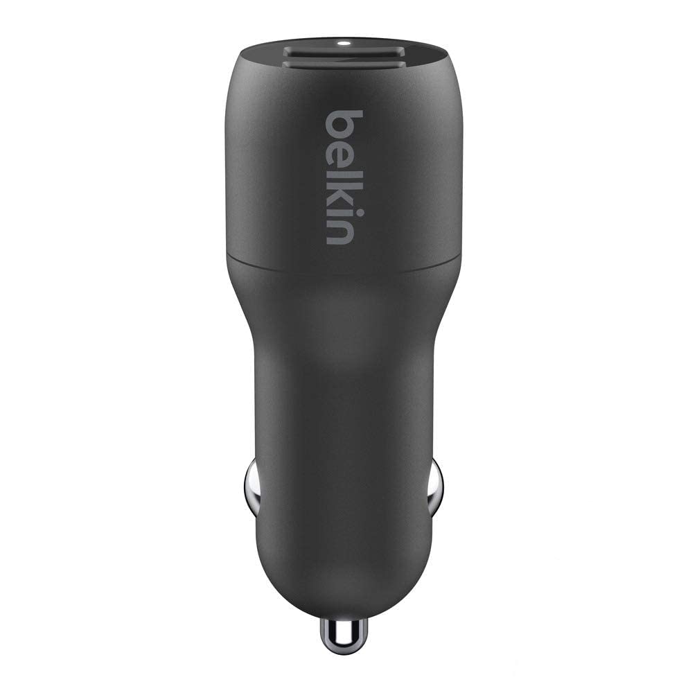 Belkin Game Consoles, Speakers Boost Charge Dual Port USB-A Car Charger 24W, 12W Power from Each Port for 24W of Total Output Power Black (Ccb001Btbk) Total - 0