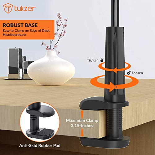 Tukzer Tabletop Universal Mobile & Tablet Holder with 360 Degree Flexible Rotation for Bed, Table, Kitchen, Bathroom Compatible with 4 inches to 10.5 Inches Tablet/Smartphones - 3