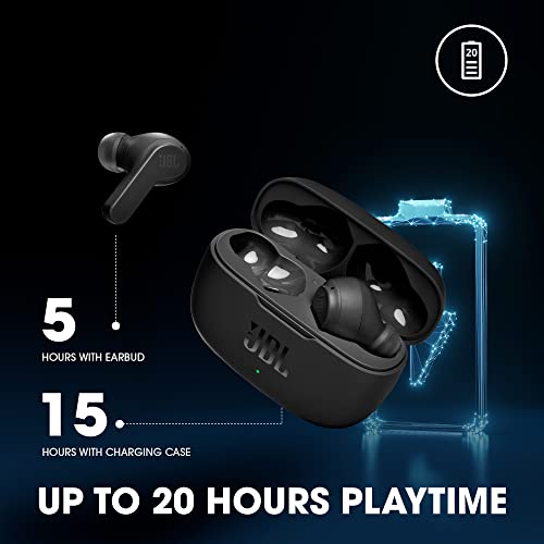 JBL Wave 200 TWS, True Wireless Earbuds with Mic, 20 Hours Playtime, JBL Deep Bass Sound, use Single Earbud or Both, Bluetooth 5.0, Type C & Voice Ass - 3