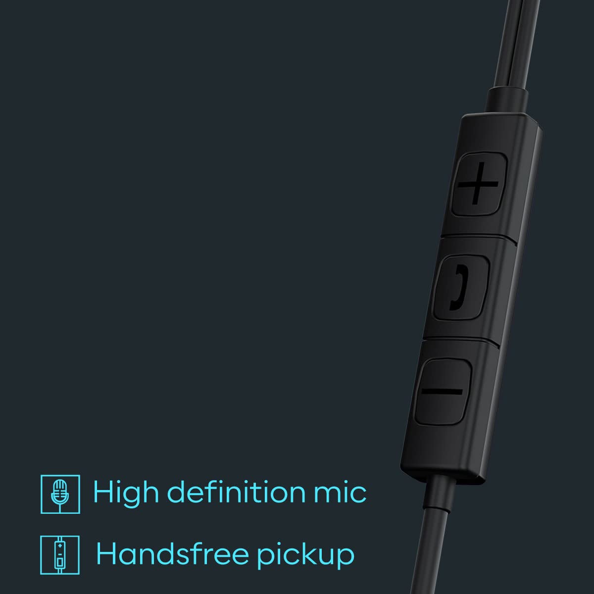 GOVO GOBASS 900 Wired Earphones with HD Mic for Loud & Clear Call, 10mm Powerful Drivers, Passive Noise Cancellation (Platinum Black) Total - 2