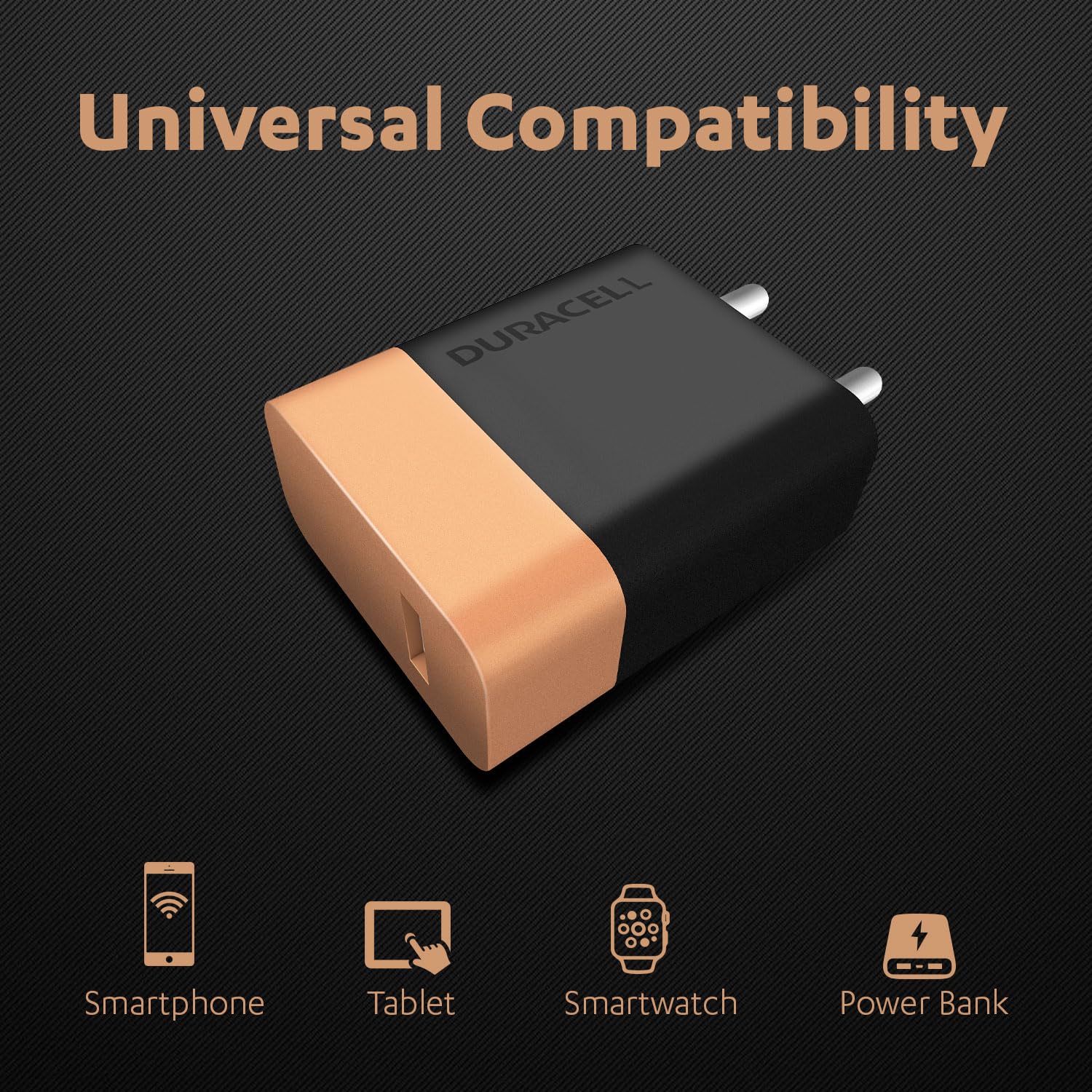 Duracell 20 Watts Fast Wall Charger Adapter, 1 USB A, Fast Mobile Charger Compatible with iPhone, iPad, Samsung, Note, Redmi, Mi, Oneplus, Oppo, Pixel - 2