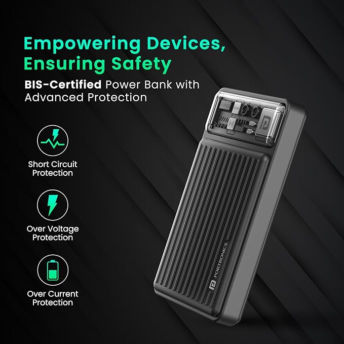 Portronics Luxcell Wireless Mini 10k 10000mAh 15W Magnetic Wireless Fast Charging Smallest Power Bank - 4