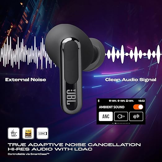 JBL New Launch Live Beam 3 TWS,Hi-Res Audio True ANC Earbuds,Smart Case with Touch Display,48H Playtime,Wireless Charging - 2