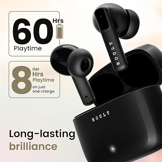Boult Audio Z60 Earbuds with 60H Battery, Clear Calling 4 Mics, Made in India, 50ms Low Latency Gaming - 2