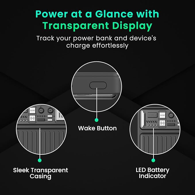 Portronics Luxcell Wireless Mini 10k 10000mAh 15W Magnetic Wireless Fast Charging Smallest Power Bank - 3