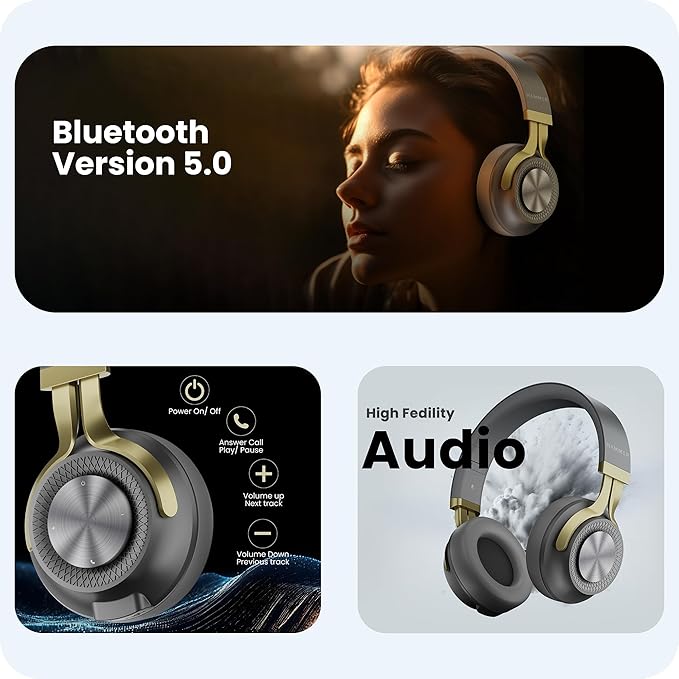 HAMMER Bash 2.0 Over The Ear Wireless Bluetooth Headphones with Mic, Deep Bass, Foldable Headphones, Upto 8 Hours Playtime - 3
