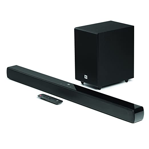 JBL Cinema SB241, Dolby Digital Soundbar with Wired Subwoofer for Extra Deep Bass, 2.1 Channel Home Theatre with Remote, HDMI ARC, Bluetooth & Optical - 0