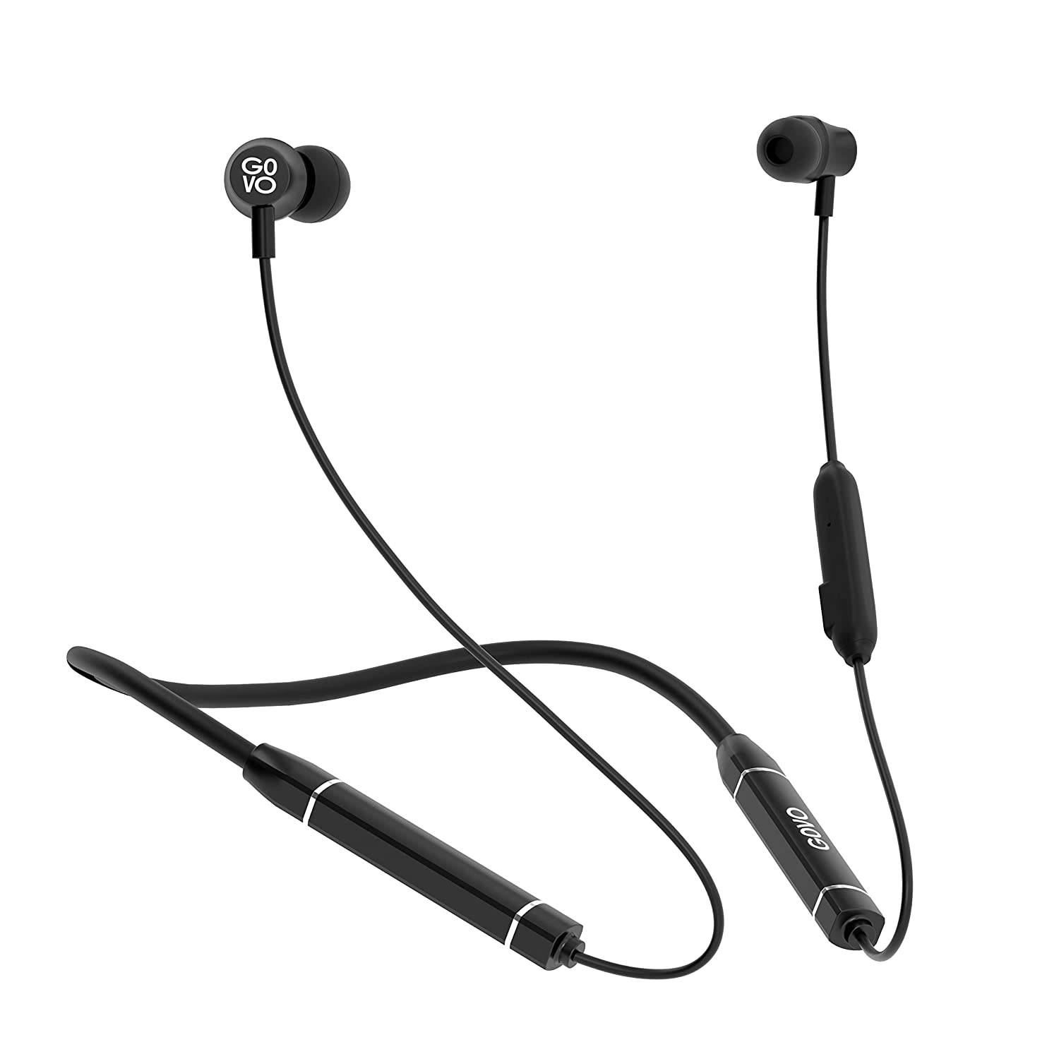 GOVO GOKIXX 620 Bluetooth Wireless Neckband in Ear Earphone - 20H Playtime, HD Mic, 10mm Drivers, Magnetic Earbuds, Lightweight & Comfortable (Platinu Total - 0