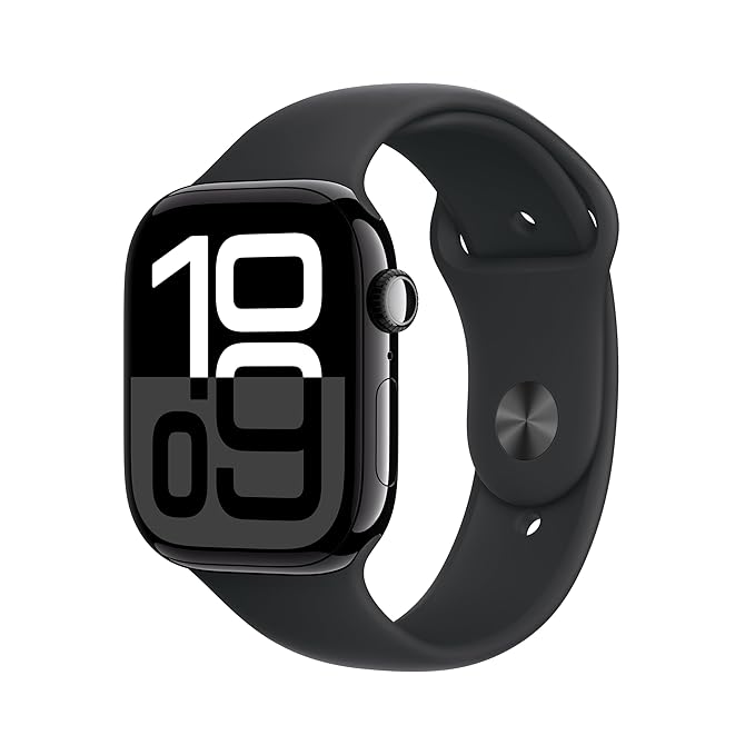 Apple Watch Series 10 [GPS 46 mm] Jet Black ECG App, Always-On Retina Display, Water Resistant - 0