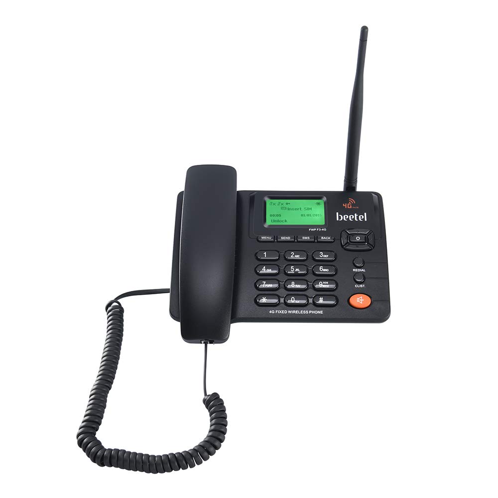 Beetel F3 4G Fixed Landline Wireless Phone with Hotspot, LED Backlight, 2 Way Digital Speaker, Supports 4G Volte, 4G LTE, 3G, 2G (F3)(Black) - 0