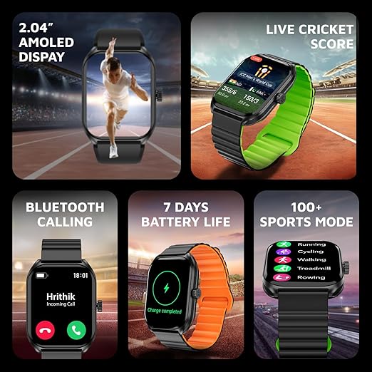 CULTSPORT Ace X1 2.04" Amoled Display,1000 NITS, Bluetooth Calling, 300mAh Battery - 1