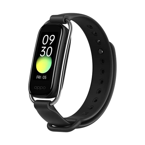 OPPO Smart Band Style (Black) - 1.1" AMOLED Color Display, Continuous SPO2 Monitoring (Blood Oxygen), 5ATM Water Resistant and 12 Workout Mo - 0