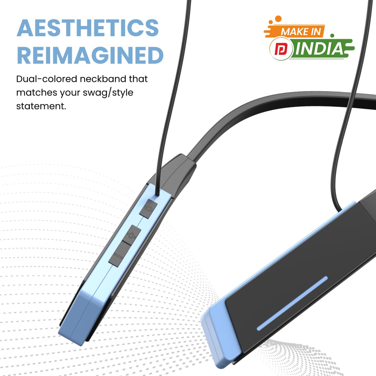Portronics Harmonics Z2 Wireless Bluetooth 5.2 Headset with Mic, ENC Noise Cancelling, Upto 30Hrs Playtime, Fast Charging Type C Neckband, Voice Assis Total - 3