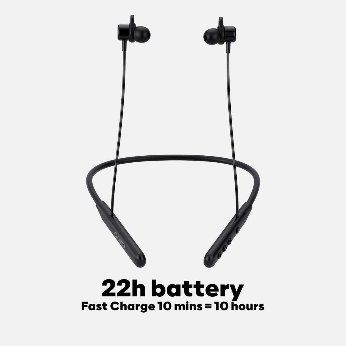 GOVO GOKIXX 621 Bluetooth Neckband, 22 Hours Battery, ENC Technology, Fast Charge, Smart Magnetic Buds, Gaming Mode, 10mm Drivers, Type C Charging, Wi Total - 2